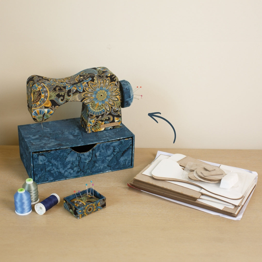 Fabric sewing machine DIY kit, cartonnage kit 150, diy fabric sewing machine with drawer, online instructions included