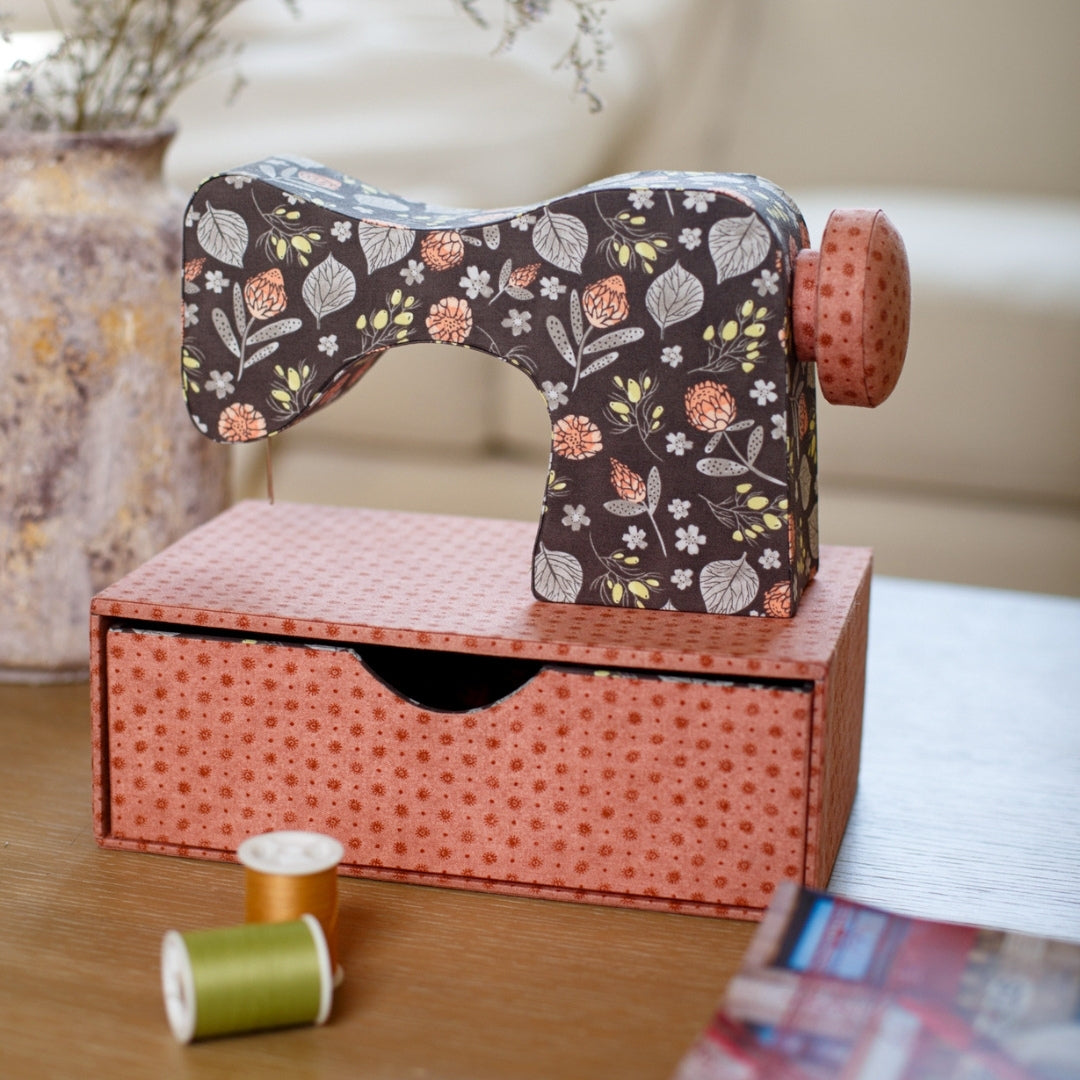Fabric sewing machine DIY kit, cartonnage kit 150, diy fabric sewing machine with drawer, online instructions included