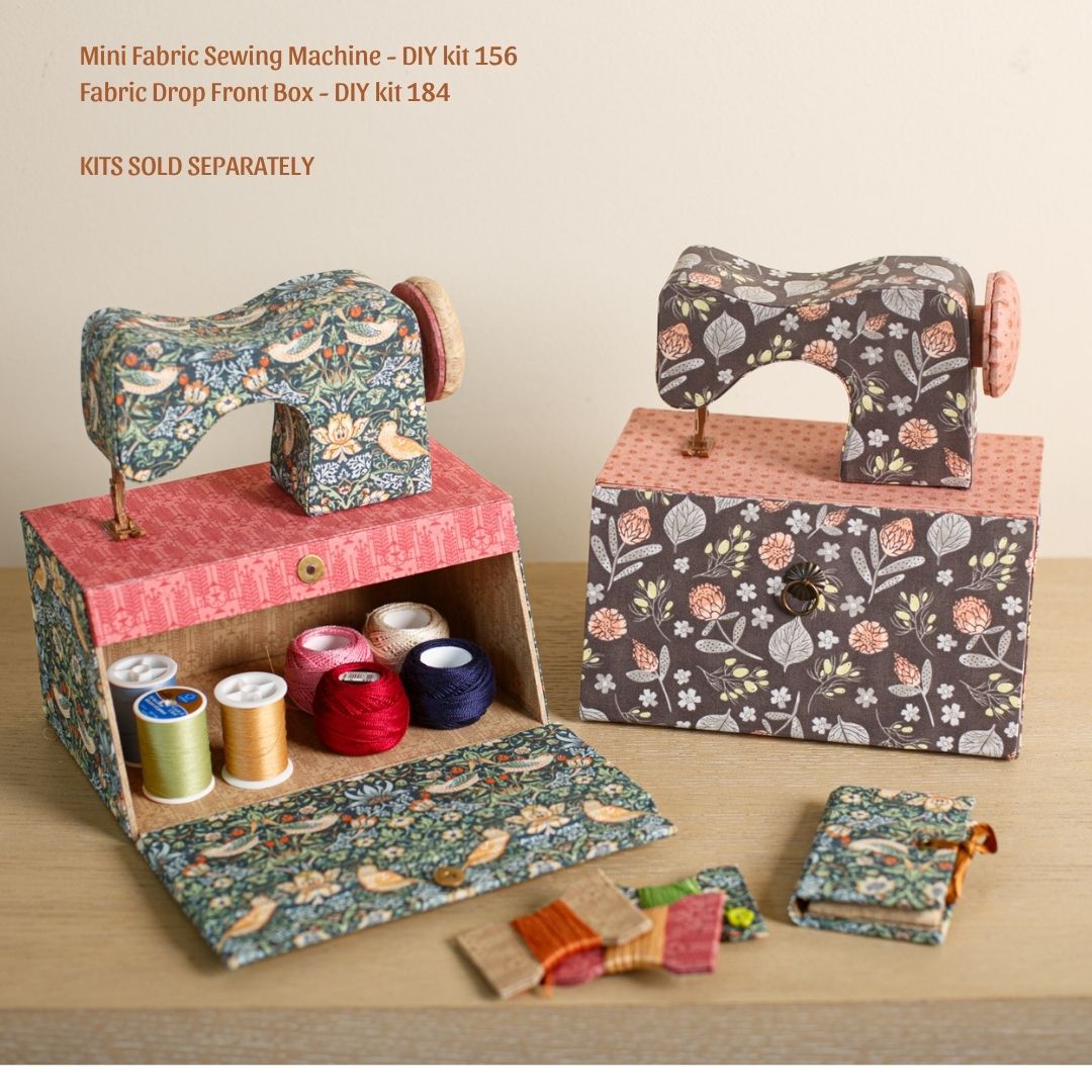 MINI fabric sewing machine DIY kit, cartonnage kit 156, online instructions included