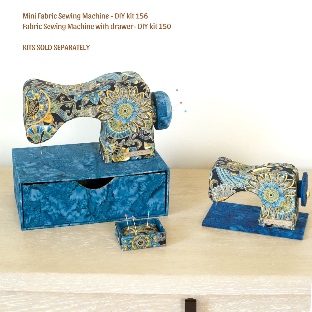 MINI fabric sewing machine DIY kit, cartonnage kit 156, online instructions included