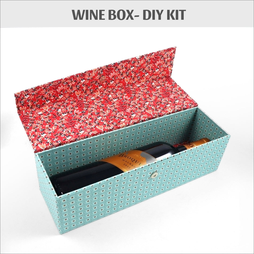 Fabric wine box DIY kit, cartonnage kit 165, online instructions included