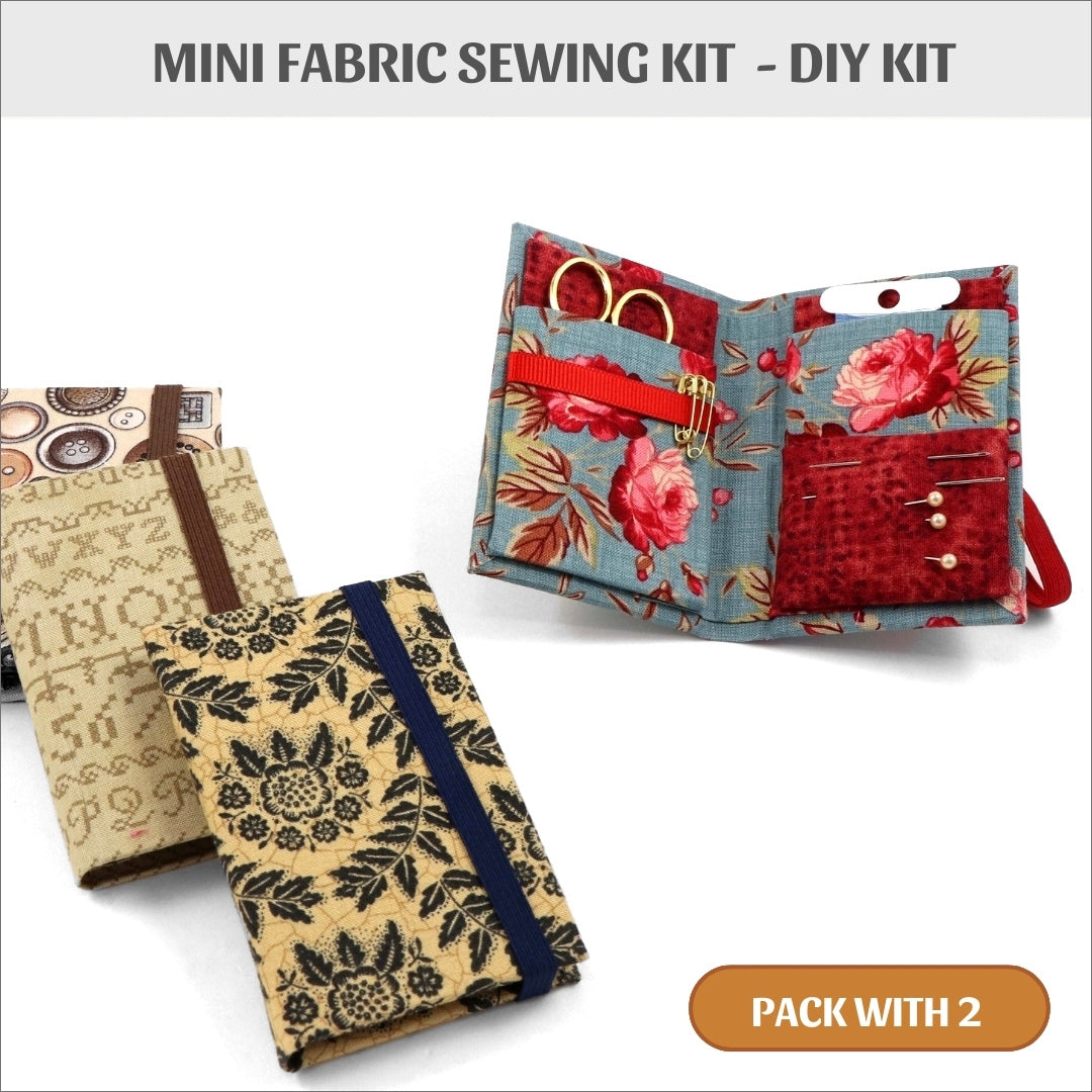 DIY mini fabric sewing kit, pack with 2, cartonnage DIY kit 106, free online instructions