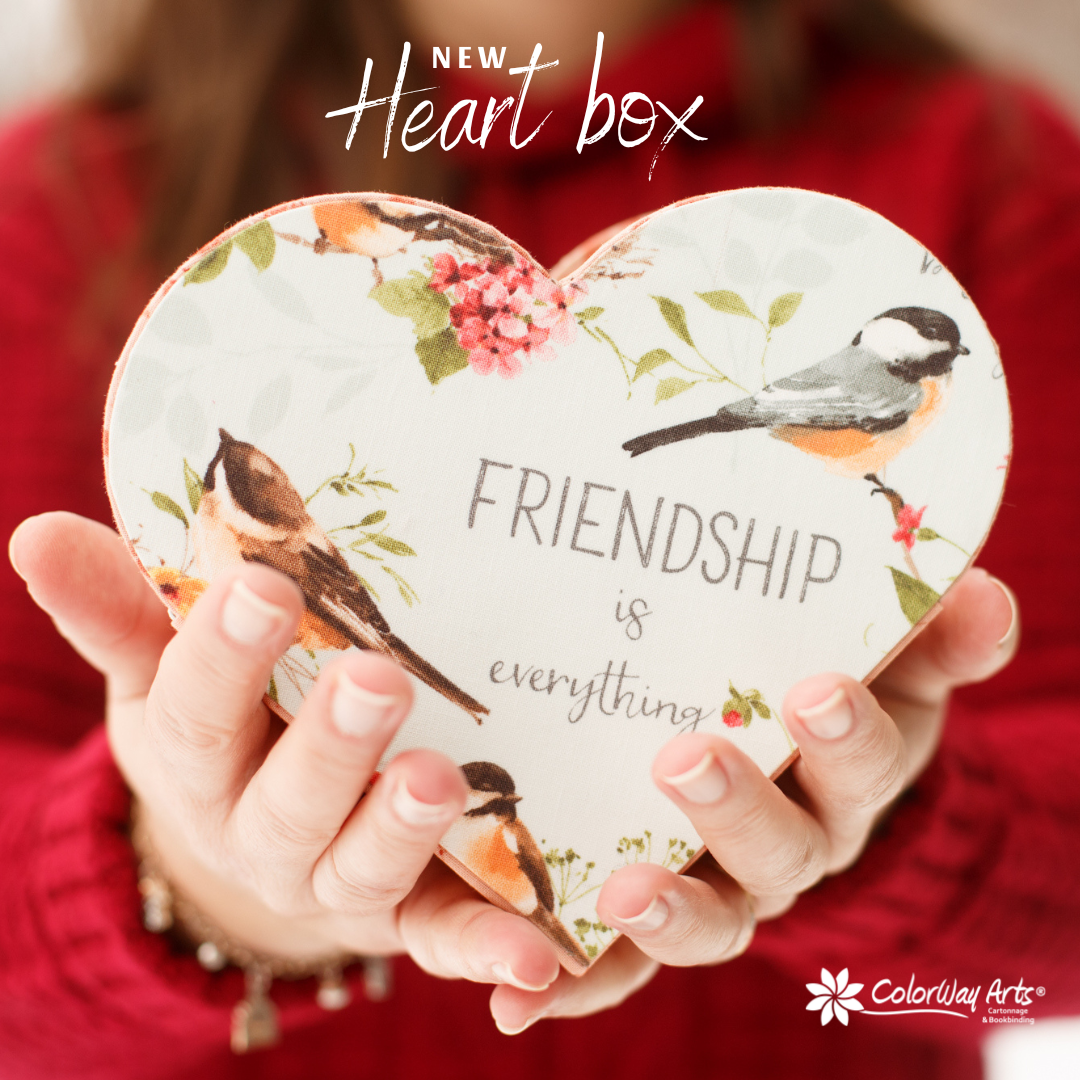 Supreme Heart fabric box DIY kit, cartonnage kit 238