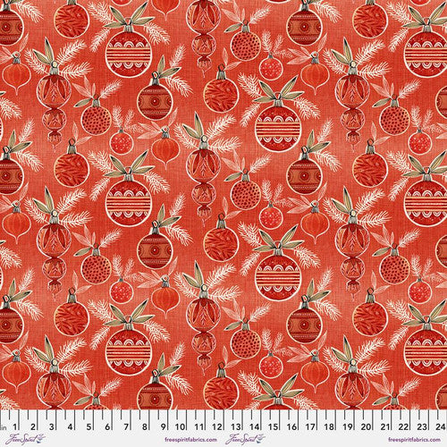 Fabric - All the Trimmings - Red - Oh, Christmas Tree - Cori Dantini - Half Yard