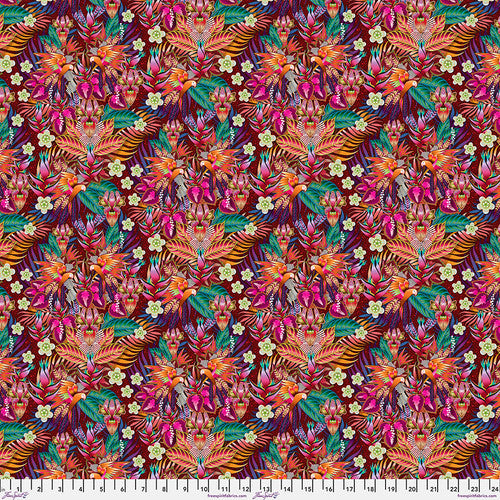 Red Rising Fabric Fabric - Guaviare - Red - Rising Jungle - Catalina Estrada - Half Yard ...