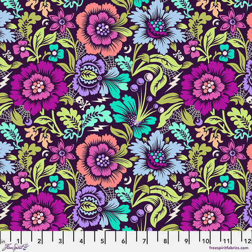 Fabric - Spider Blossom - Equinox -  Nightshade (Déjà Vu) - Tula Pink - Half Yard