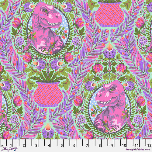 Fabric - Tree Rex - Mist -  ROAR! - Tula Pink - Half Yard