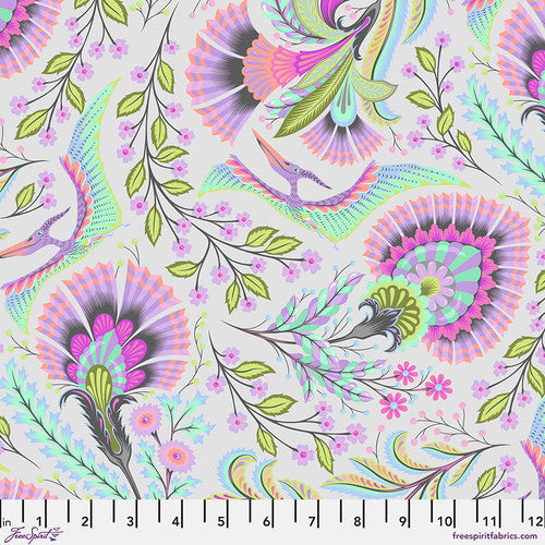 Fabric - Wing It - Mist -  ROAR! - Tula Pink - Half Yard