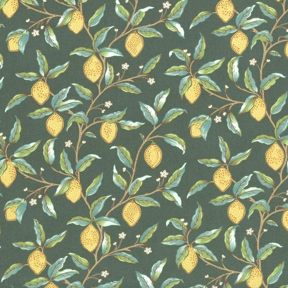Fabric - Lemon Tree -Dark green - William Morris - Half Yard