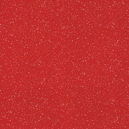 Fabric - Dots red Christmas w/Metallic - Half Yard