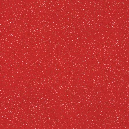 Fabric - Dots red Christmas w/Metallic - Half Yard