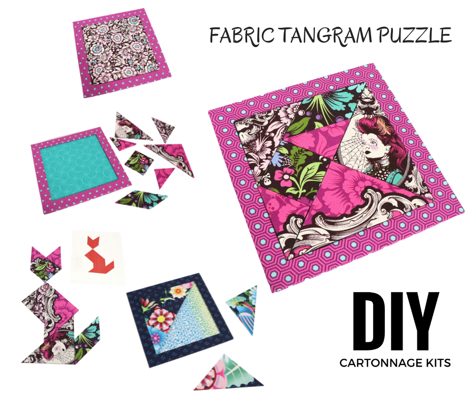 Fabric Tangram DIY kit, video tutorial, kit 225 - Colorway Arts