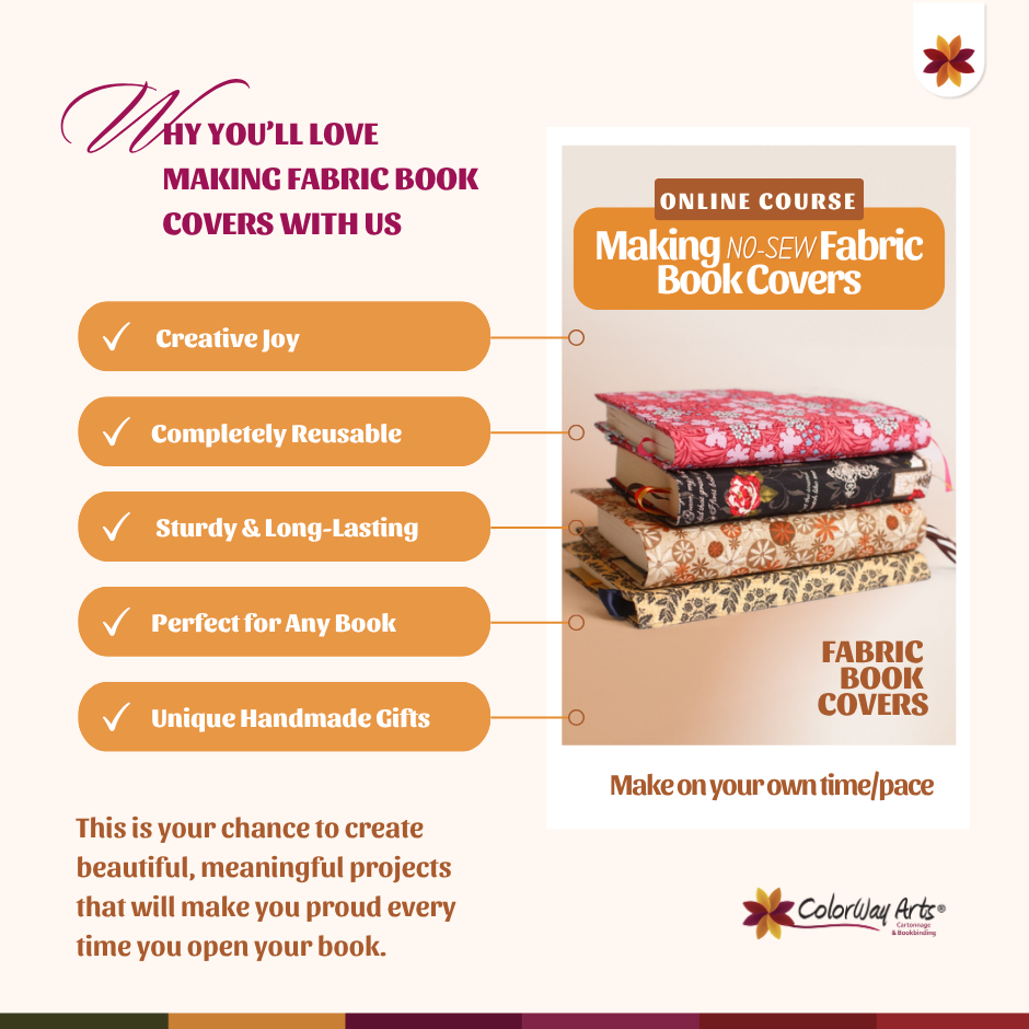 Making No-sew Fabric Book Covers - online course