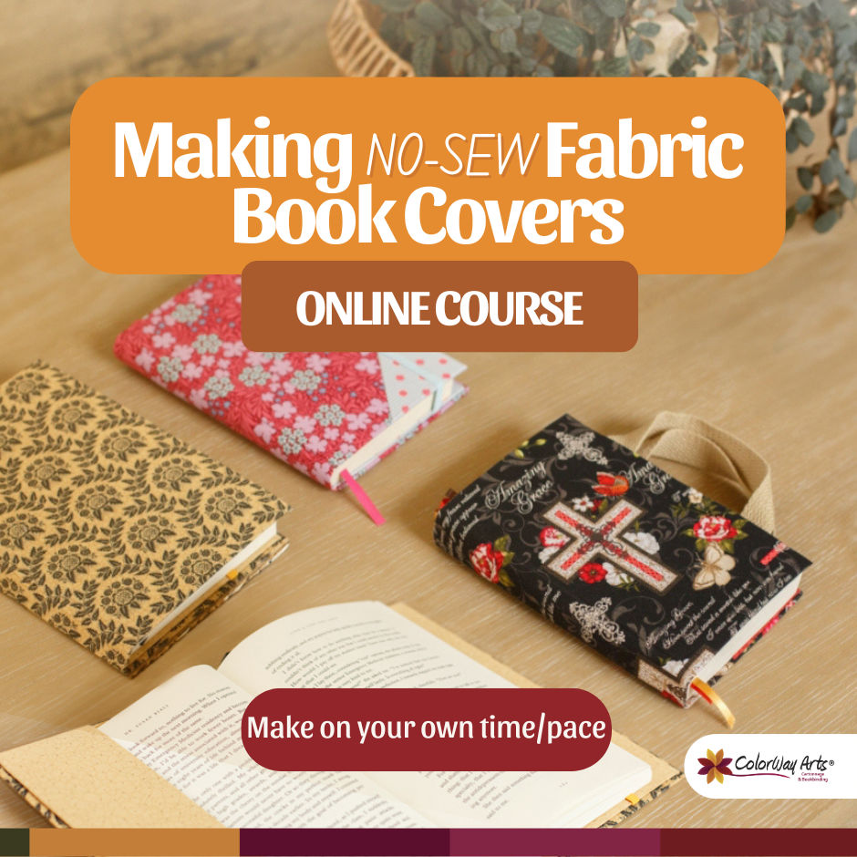 Making No-sew Fabric Book Covers - online course - Colorway Arts