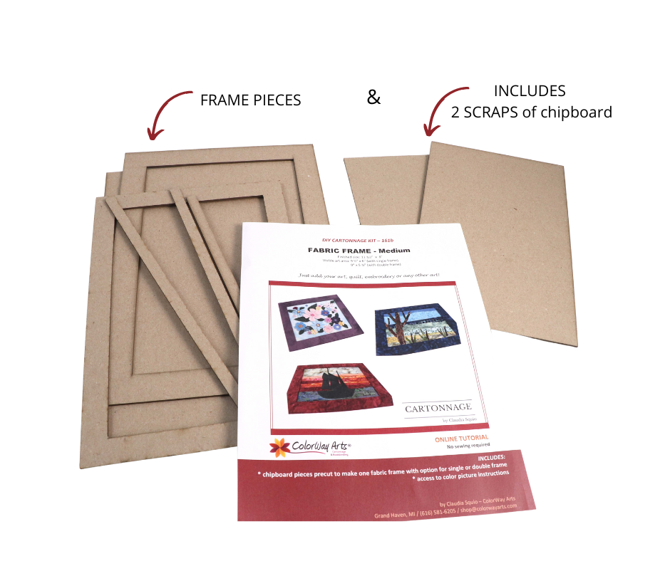Fabric double frame Medium DIY kit, cartonnage kit 161b, online instructions