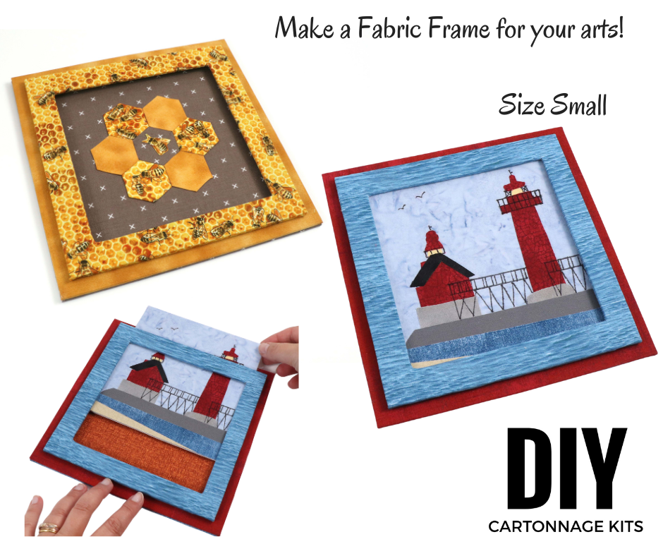 Fabric double frame Small DIY kit, cartonnage kit 161c, online instructions