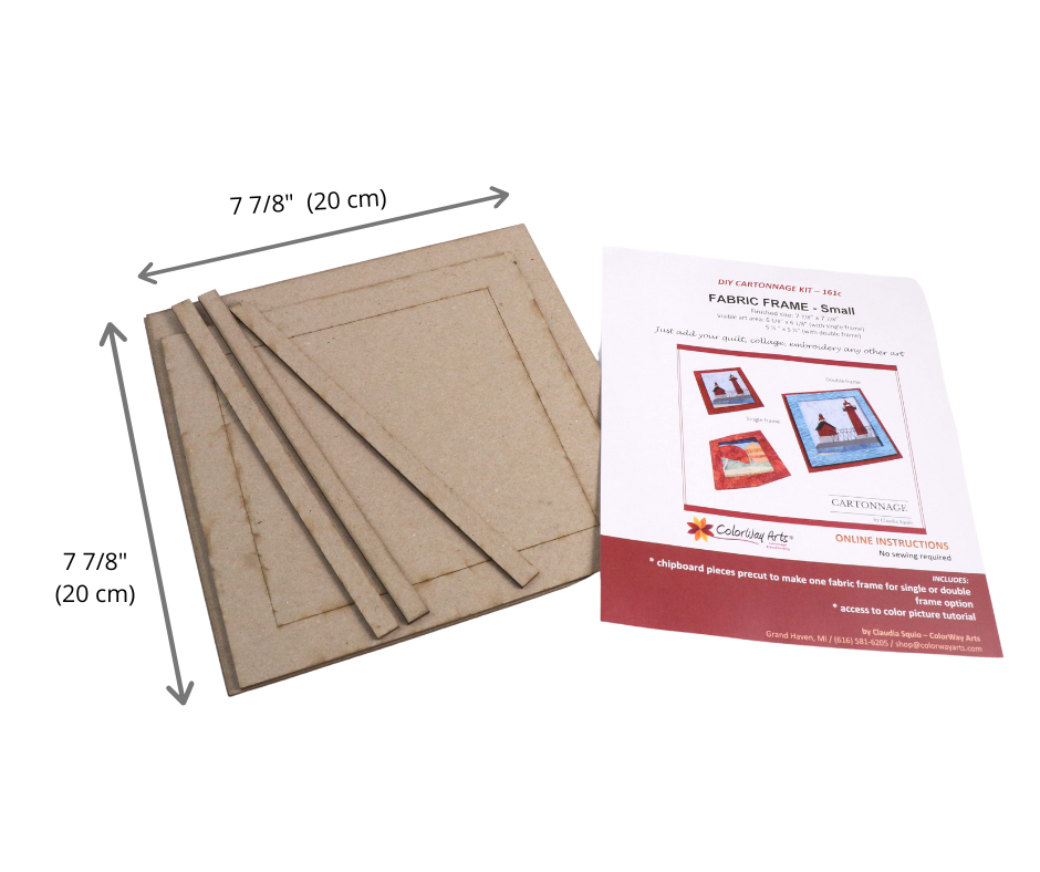 Fabric double frame Small DIY kit, cartonnage kit 161c, online instructions