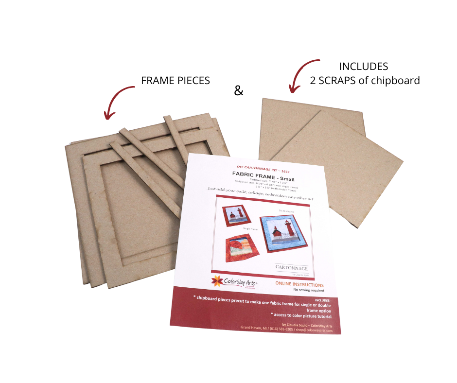 Fabric double frame Small DIY kit, cartonnage kit 161c, online instructions
