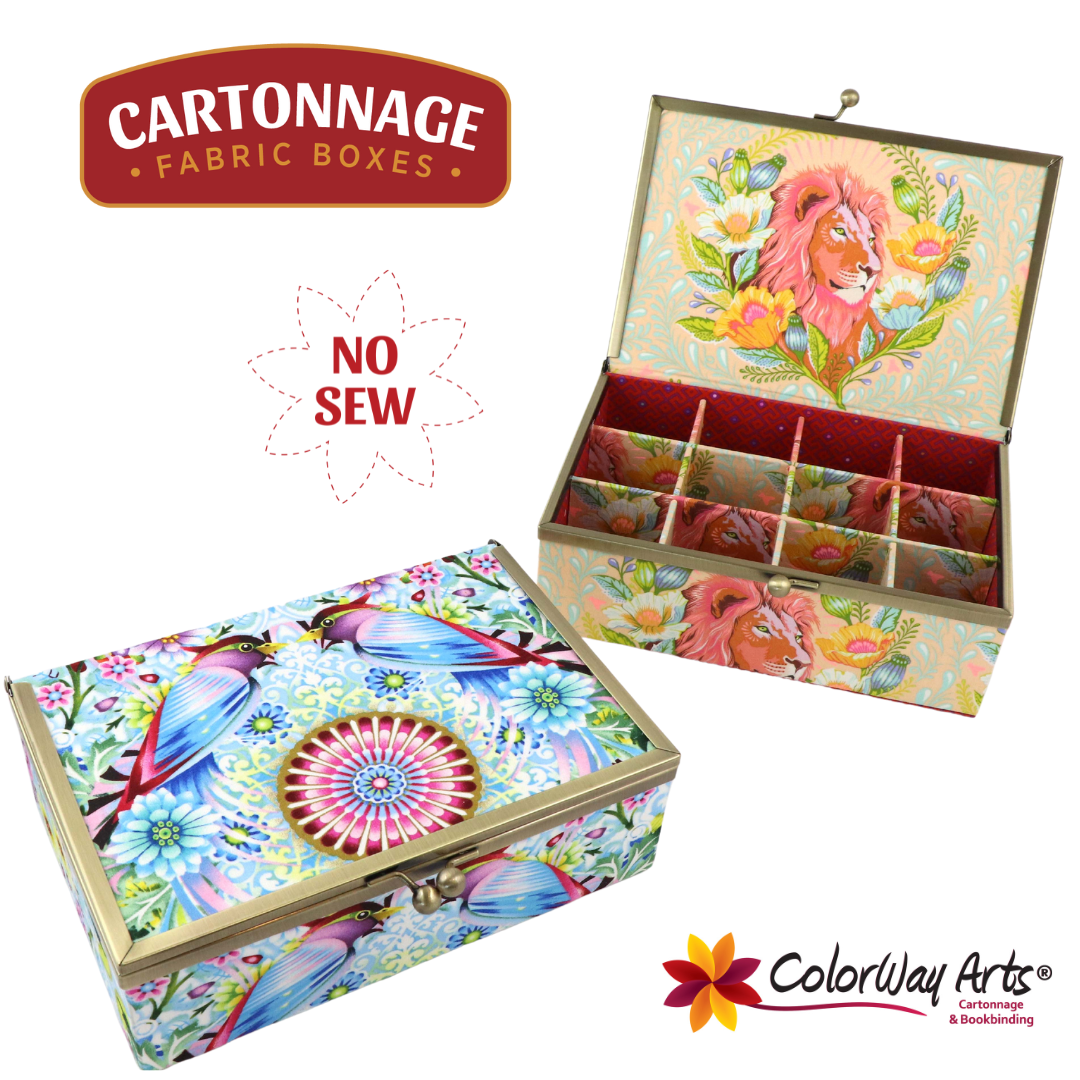 Kiss lock fabric box DIY kit large - Colorway Arts