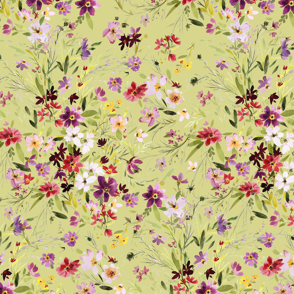 Fabric - Summer Garden Digital Meadow - Light Olive - Claudia Bianchi - Half Yard