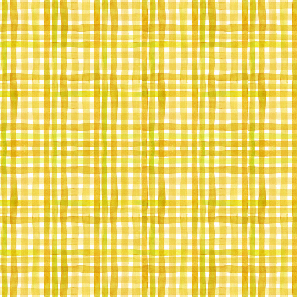 Fabric - Summer Garden Digital Plaid - Gold - Claudia Bianchi - Half Yard
