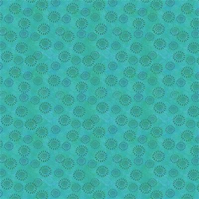 Fabric - Oceania by Laurel Burch - Digital Geo - Teal - Half Yard