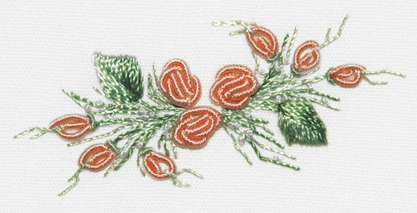 Rolled Roses CREAM Brazilian Embroidery Kit