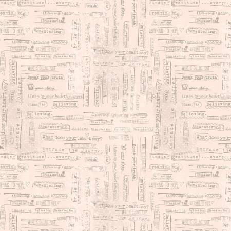 Fabric - Bernartex Light Rose Words of Truth Digitally Printed - Be the Light by Kelly Rae Roberts Collection In Theme - Half Yard