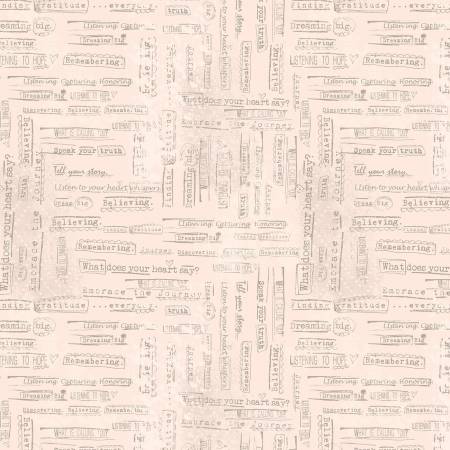 Fabric - Bernartex Light Rose Words of Truth Digitally Printed - Be the Light by Kelly Rae Roberts Collection In Theme - Half Yard