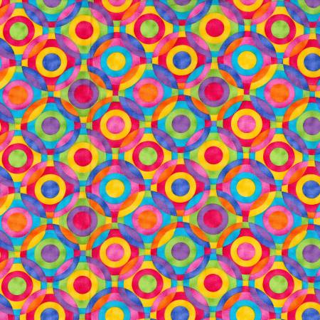 Fabric - Traditions Multi Circles Cotton - Half Yard