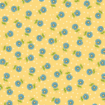 Fabric - Daisy Dots Yellow - Loralie Designs - Half Yard