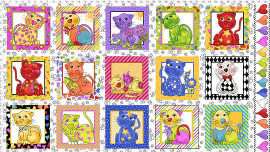 Loralie Designs Sew Curious! Fabric Panel for Quilting, Multicolor