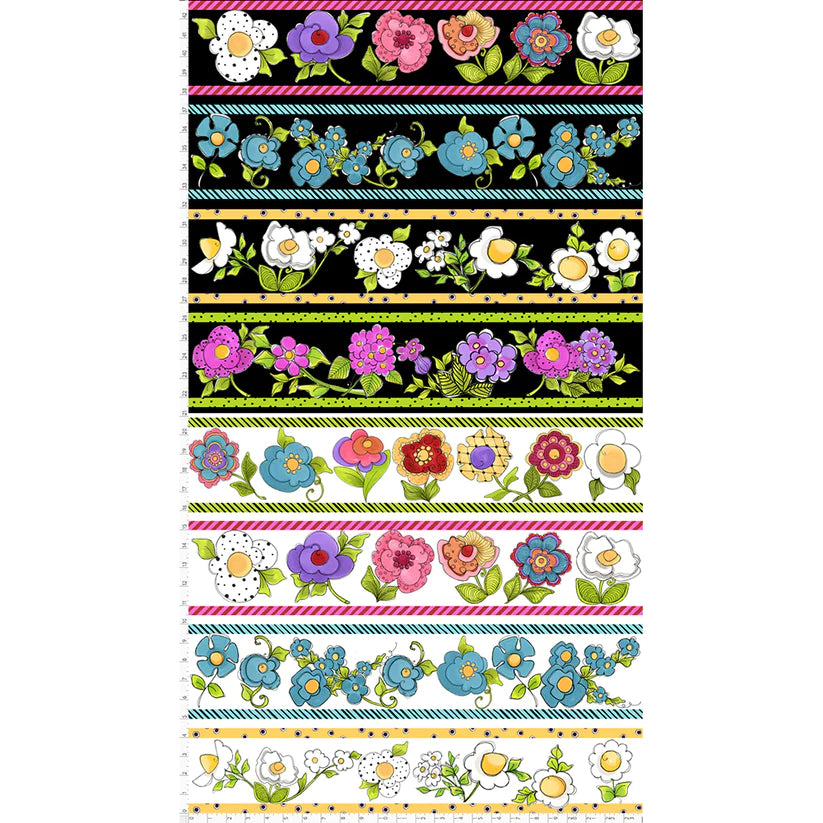 Fabric - Flower Girl Borders - Loralie Designs - Half Yard