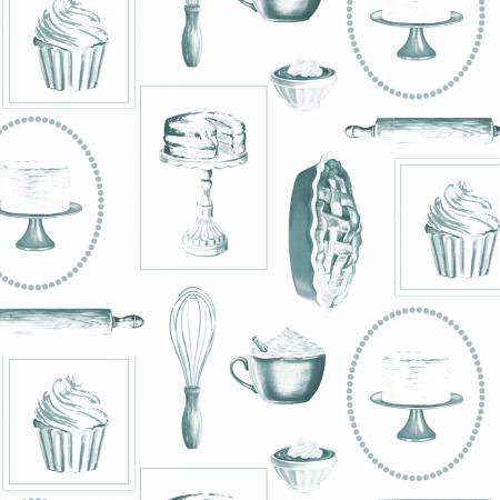 Fabric - Spring Creative Farm House Pies &amp; Cupcakes - Half Yard