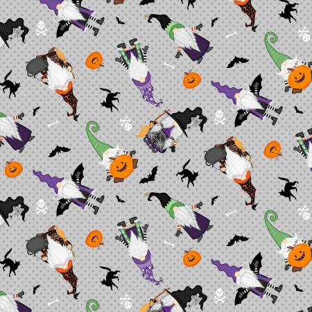 Fabric - Grey Gnome Toss - Half Yard