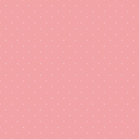 Fabric - Bee Cross Stitch In Color Coral - Half Yard