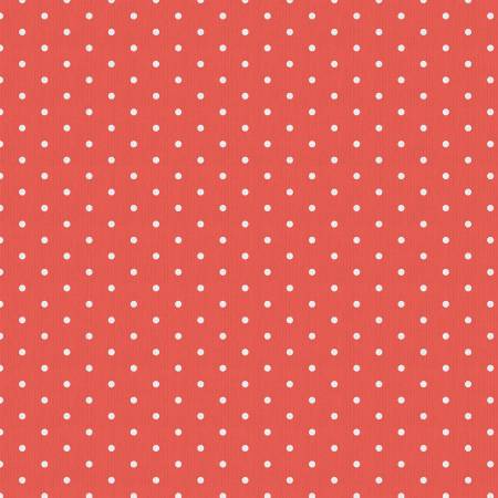 Fabric - Orange Retro Polka Dots - Half Yard