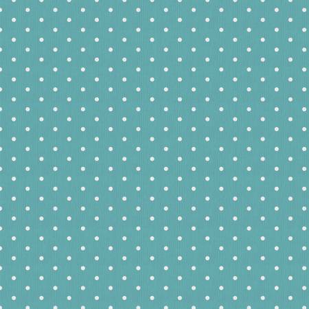 Fabric - Teal Retro Polka Dots - Half Yard