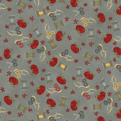 Fabric - S is for Sew- Allover Novelty Gray - Half Yard