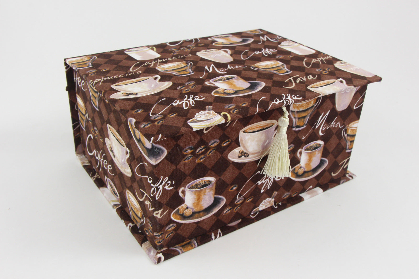 Fabric k-cup box DIY kit, cartonnage kit 143, online instructions included - Colorway Arts