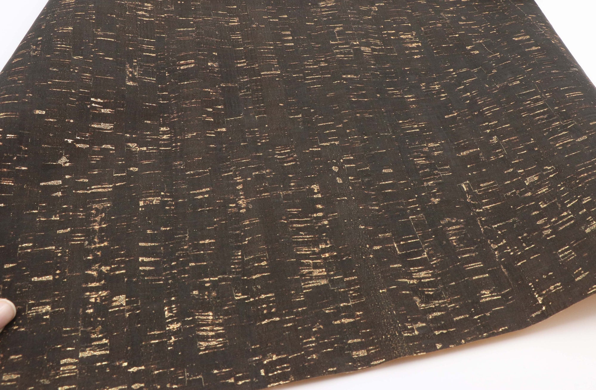 Black / gold cork fabric - piece of 18" x 15" - Colorway Arts