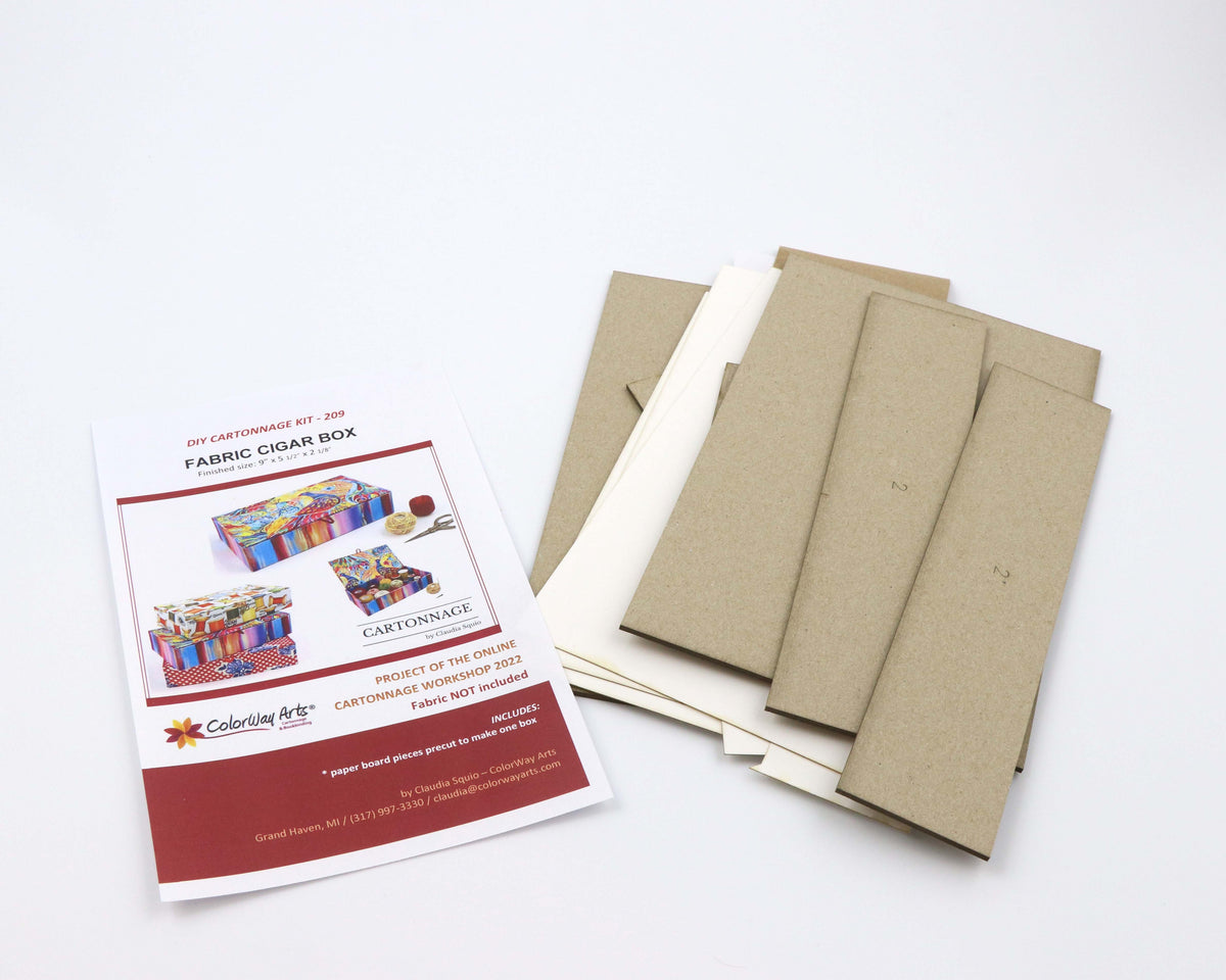 Fabric cigar box DIY kit, cartonnage kit 209, workshop 2022