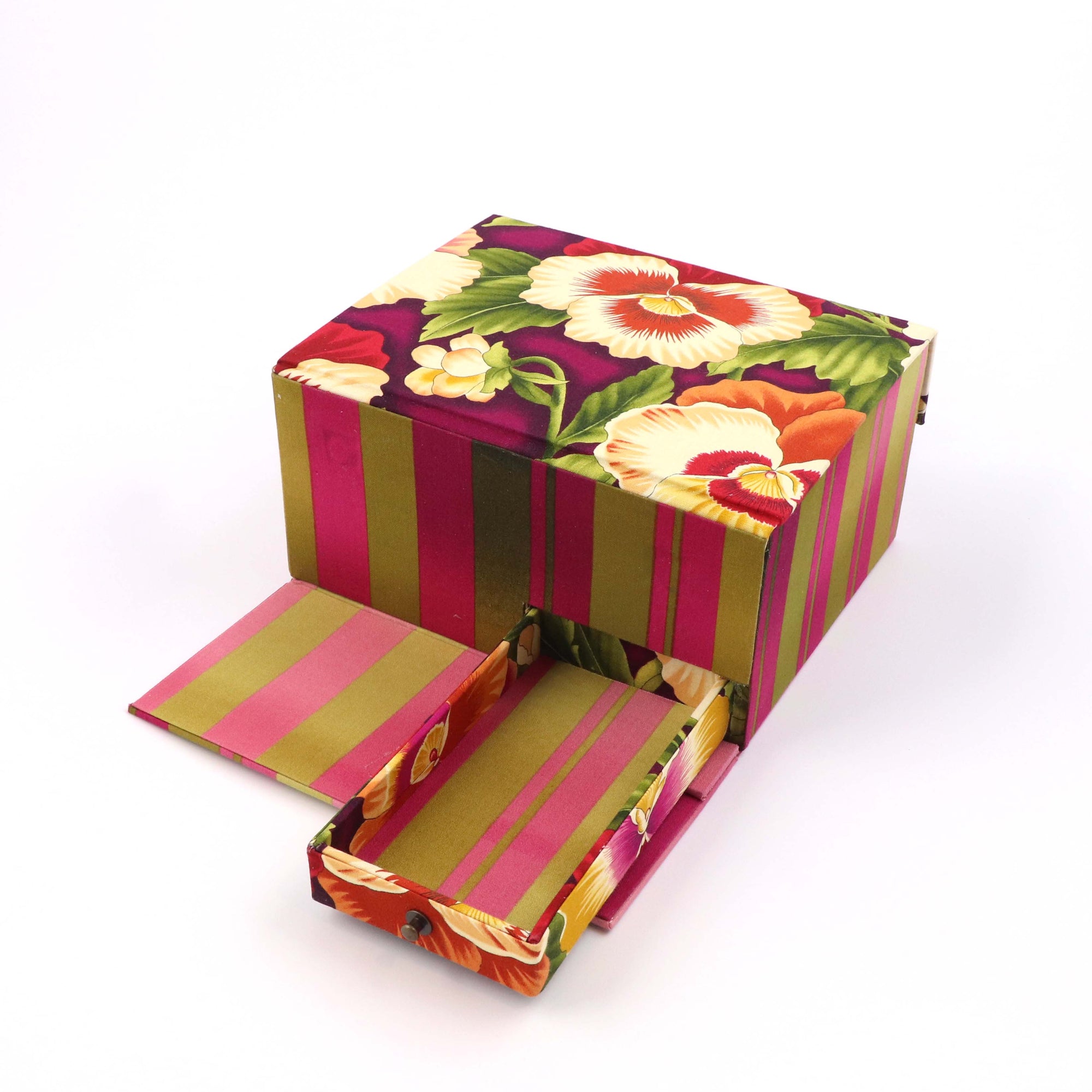 Fabric treasure chest Plus with hidden compartment DIY kit, cartonnage kit 154a