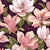 Fabric - Benartex Aubergine Magnolias - Half Yard