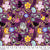 Fabric -  Here Kitty Kitty - Joy Purple - Cori Dantini - Half Yard