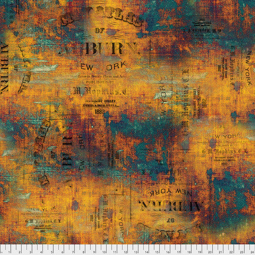 Fabric -  Urban Grunge - Patina  - Abandoned by Tim Holtz - Half Yard