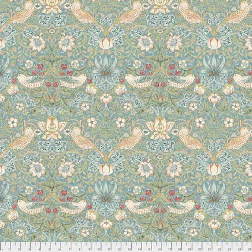 Fabric - Strawberry Thief - Aqua - William Morris - Half Yard