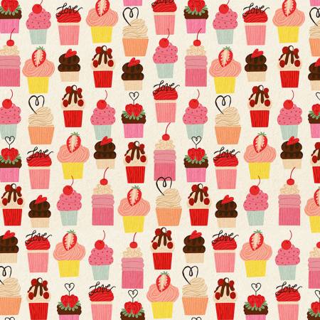 Fabric - Cream Cupcakes - Half Yard