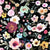Fabric - Clothworks Dark Black Floral Digitally Printed - New Earth by Esther Fallon-Lau Collection In Floral - Half Yard