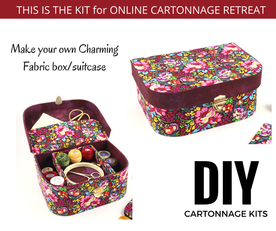 Charming Fabric box/suitcase DIY kit, cartonnage kit 193 - Colorway Arts